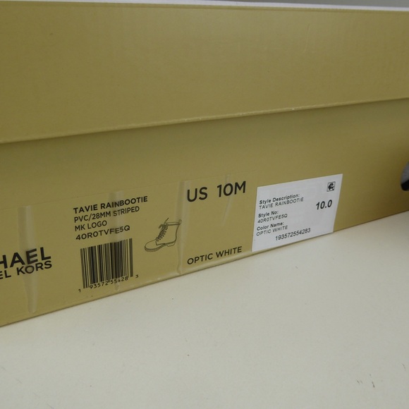 Michael Kors Tavie Rain Bootie Boots NIB White PVC - Picture 8 of 8
